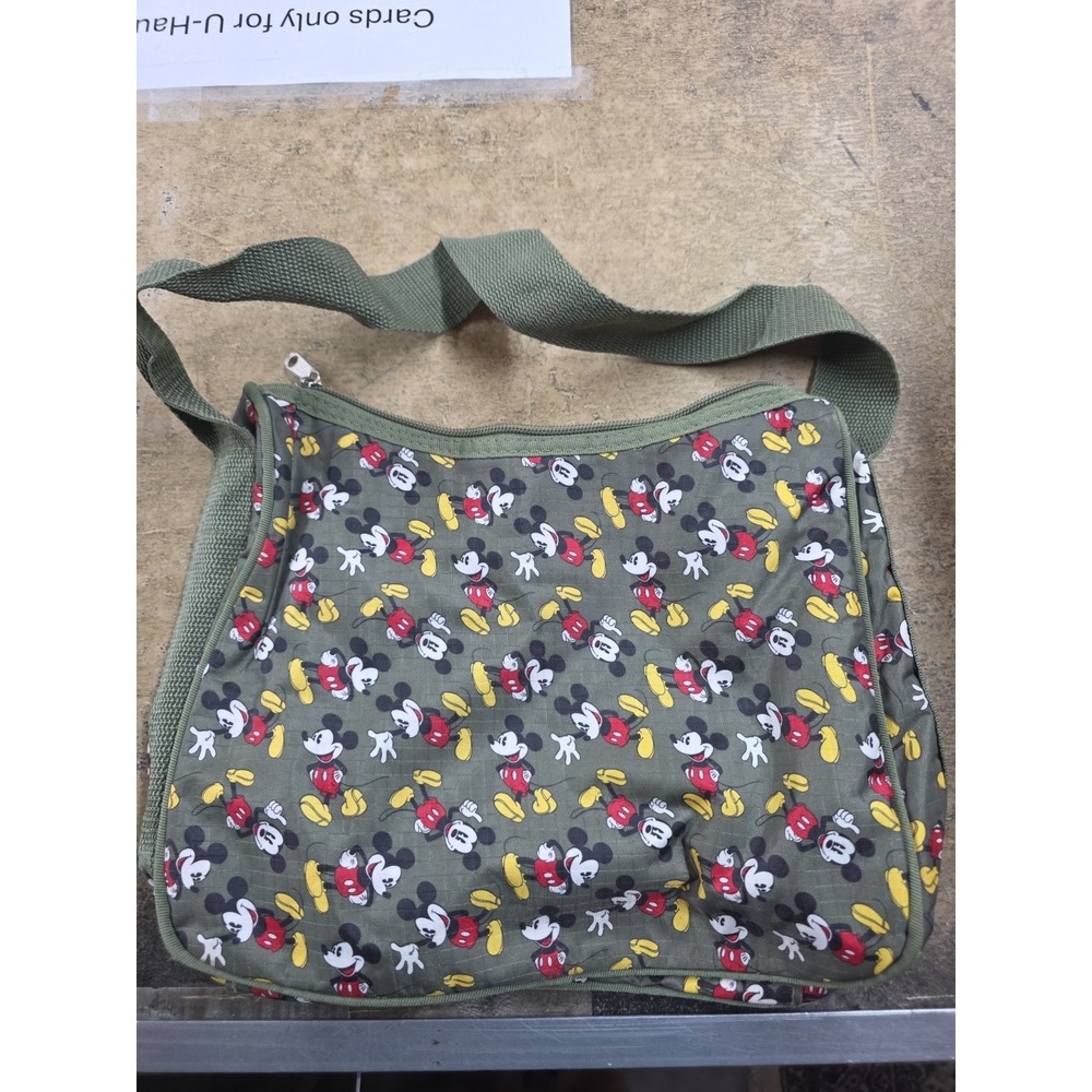 Mickey Mouse Purse From Disney Olive Green With Mickeys All Over shoulder Bag